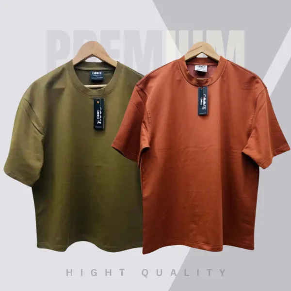 2 Pieces Premium Drop Shoulder Olive & coffee